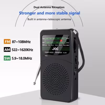 Portable FM / AM / SW Radio mit Batterie und LED-Licht