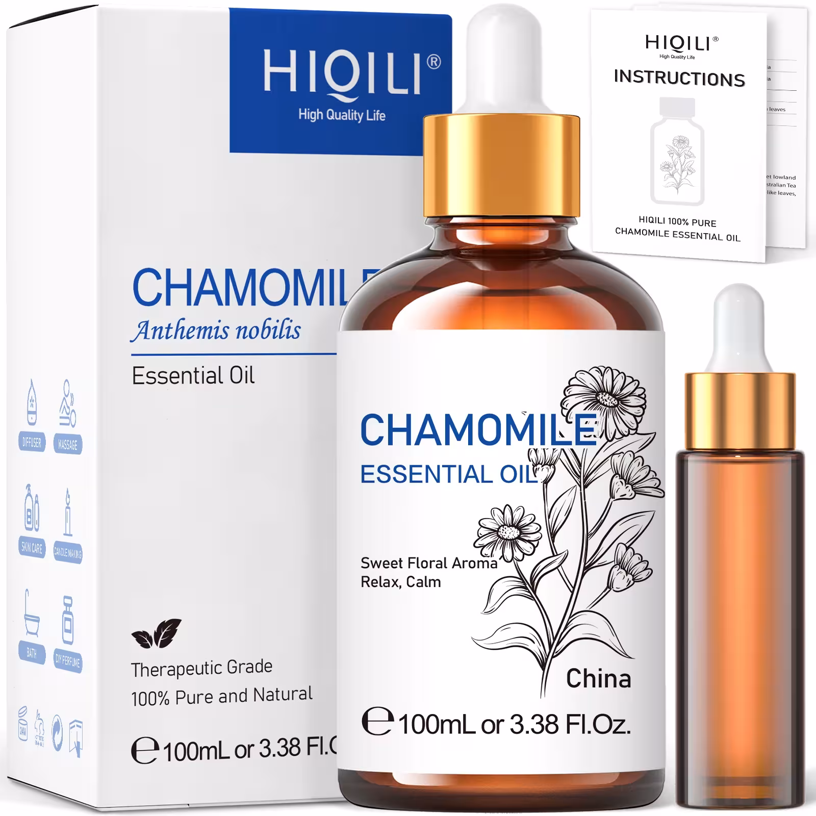 100ML Ramunės Esencinis Aliejus 100% Grynos Aromterapijos Aliejus Difuzoriui