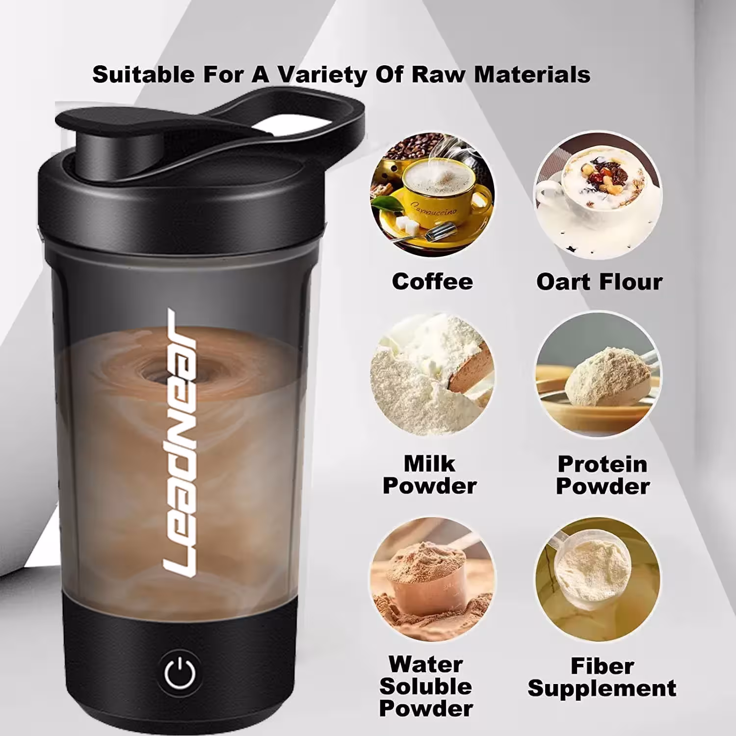 Tasse mélangeuse électrique portable blanche avec fonction automatique