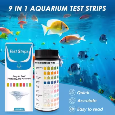 100 pcs 9 functions Aquarium Water Test pH Strips Quality Monitor