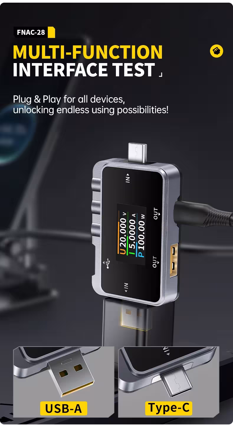 USB Type-C voltmeter tested