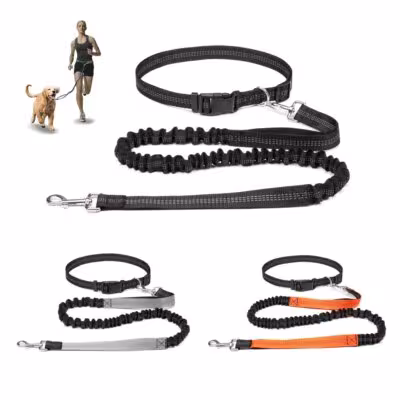 Correa para perros manos libres para correr y hacer ejercicio con cinturón ajustable