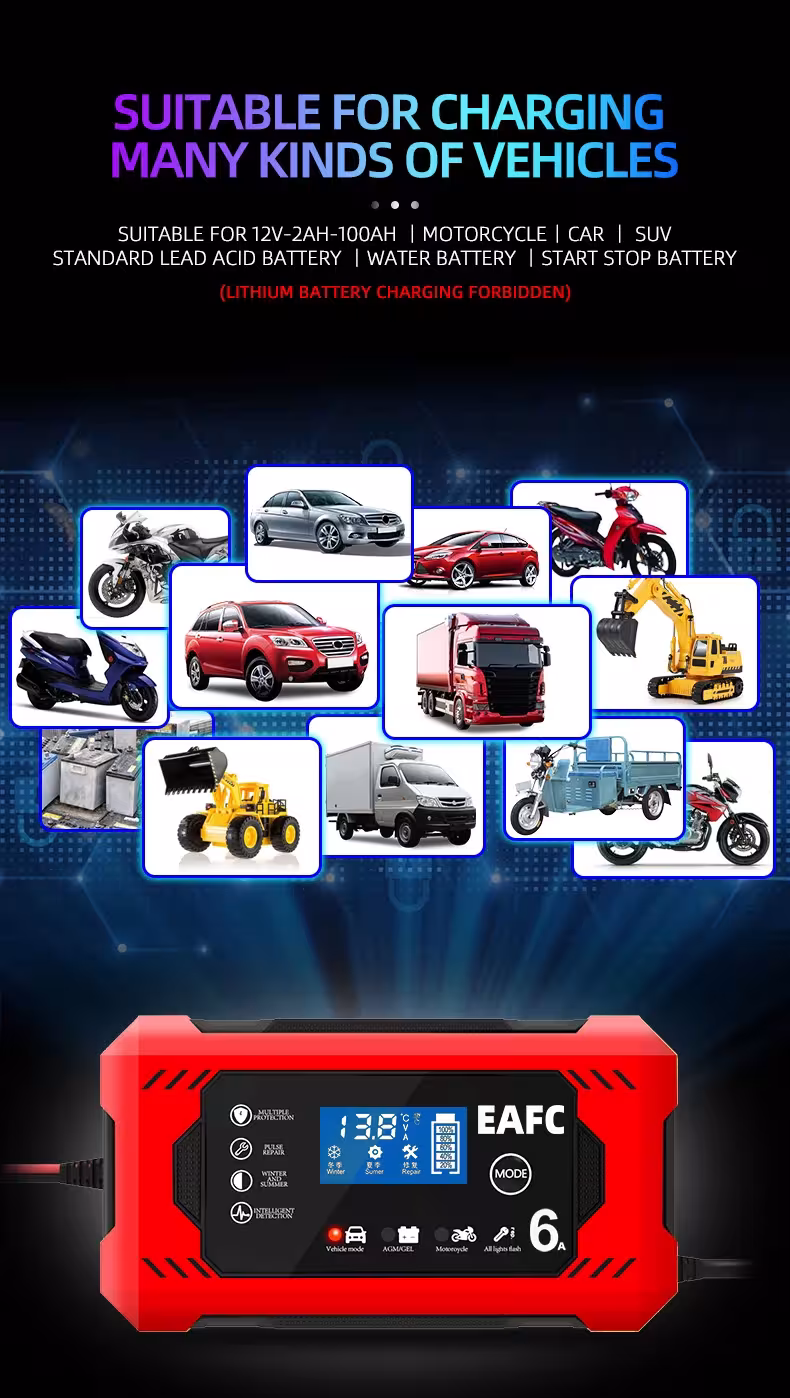 automobilių akumuliatoriaus įkroviklis 12V
