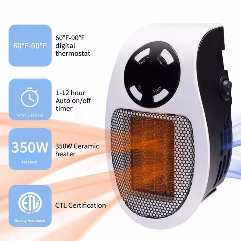 Riscaldatore elettrico portatile con display a LED