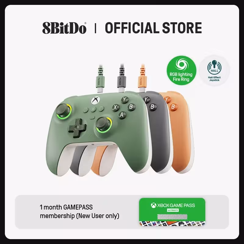 8BitDo Ultimate C Wired Gaming Controller Xbox, RGB Lighting and Hall Effect Analogs