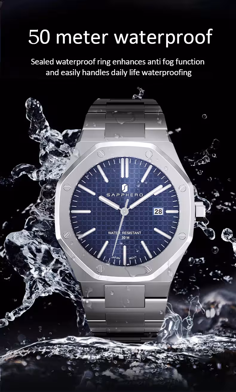 men clocks stainless steel