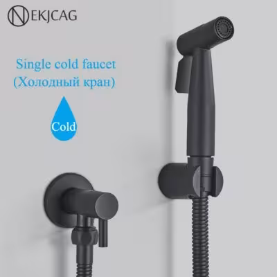 Doccetta bidet nera per bagno in acciaio inossidabile ad alta pressione monocolore
