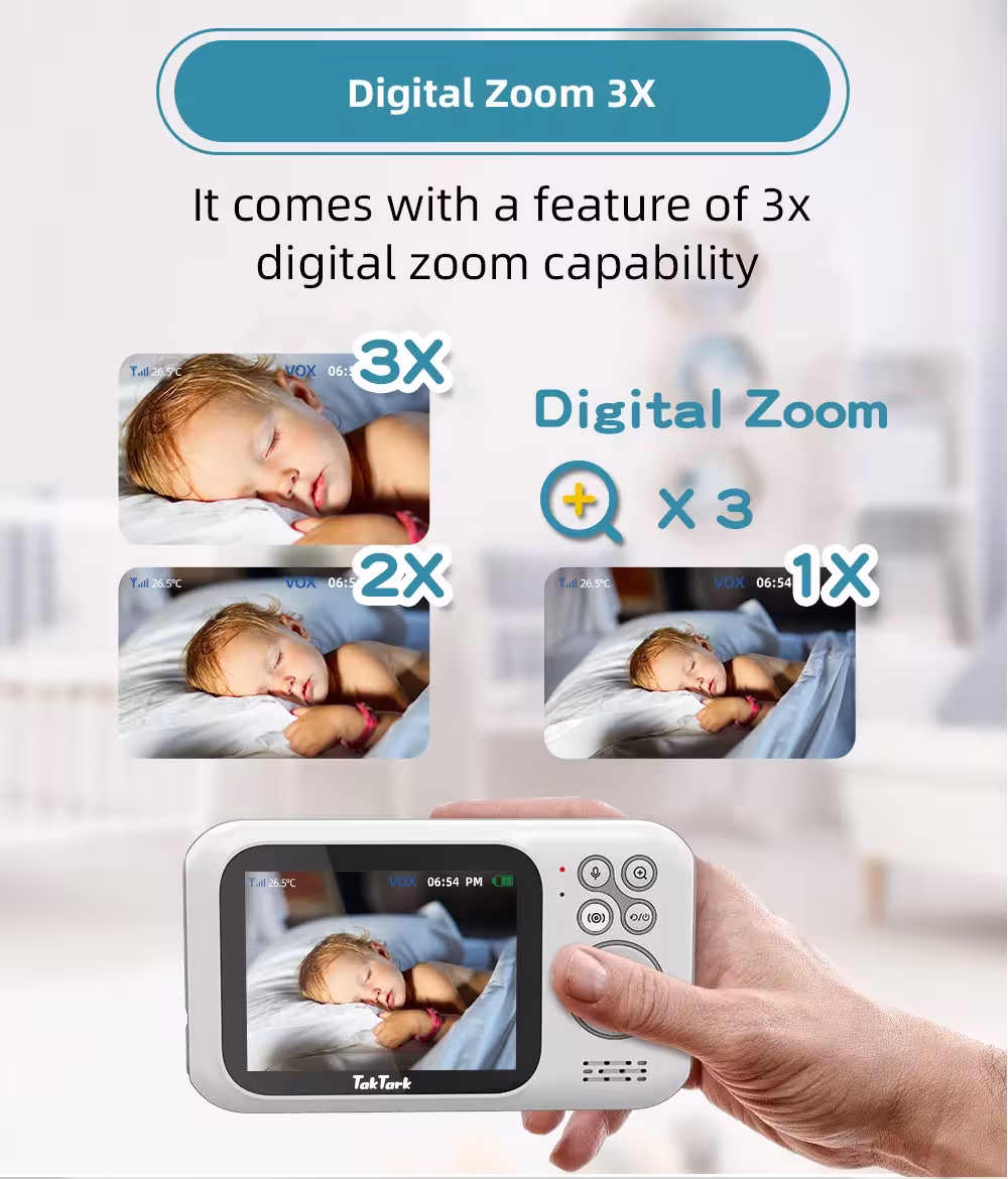 moniteur vidéo pour bébé avec télécommande