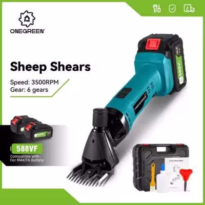 ONEGREEN 6 Geschwindigkeit drahtlose elektrische Schafe Schneiden Schere 13 Zähne Makita 18V