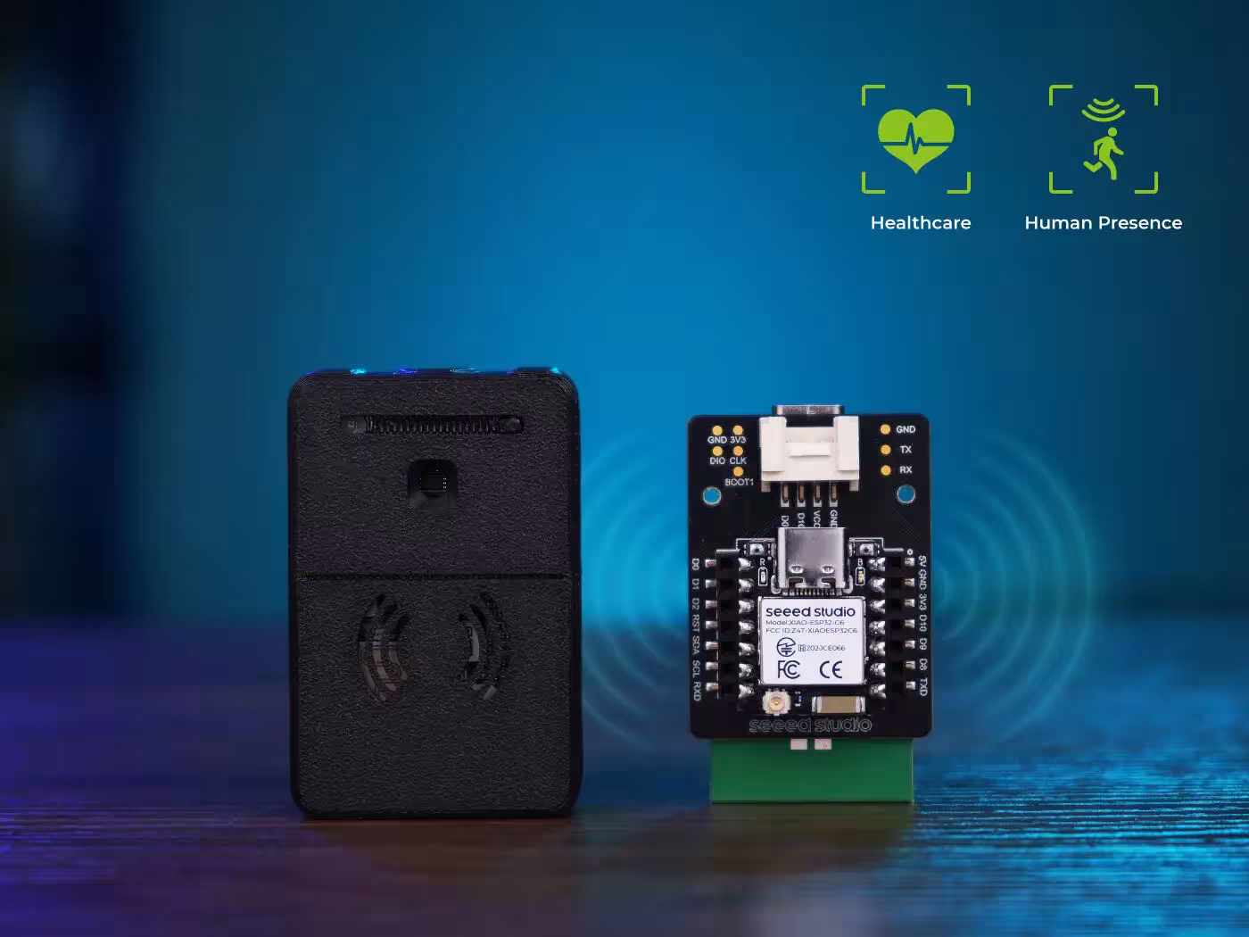 Seeed Studio 60GHz mmWave MR60BHA2 Respiration and Heart Rate Sensor with ESP32C6