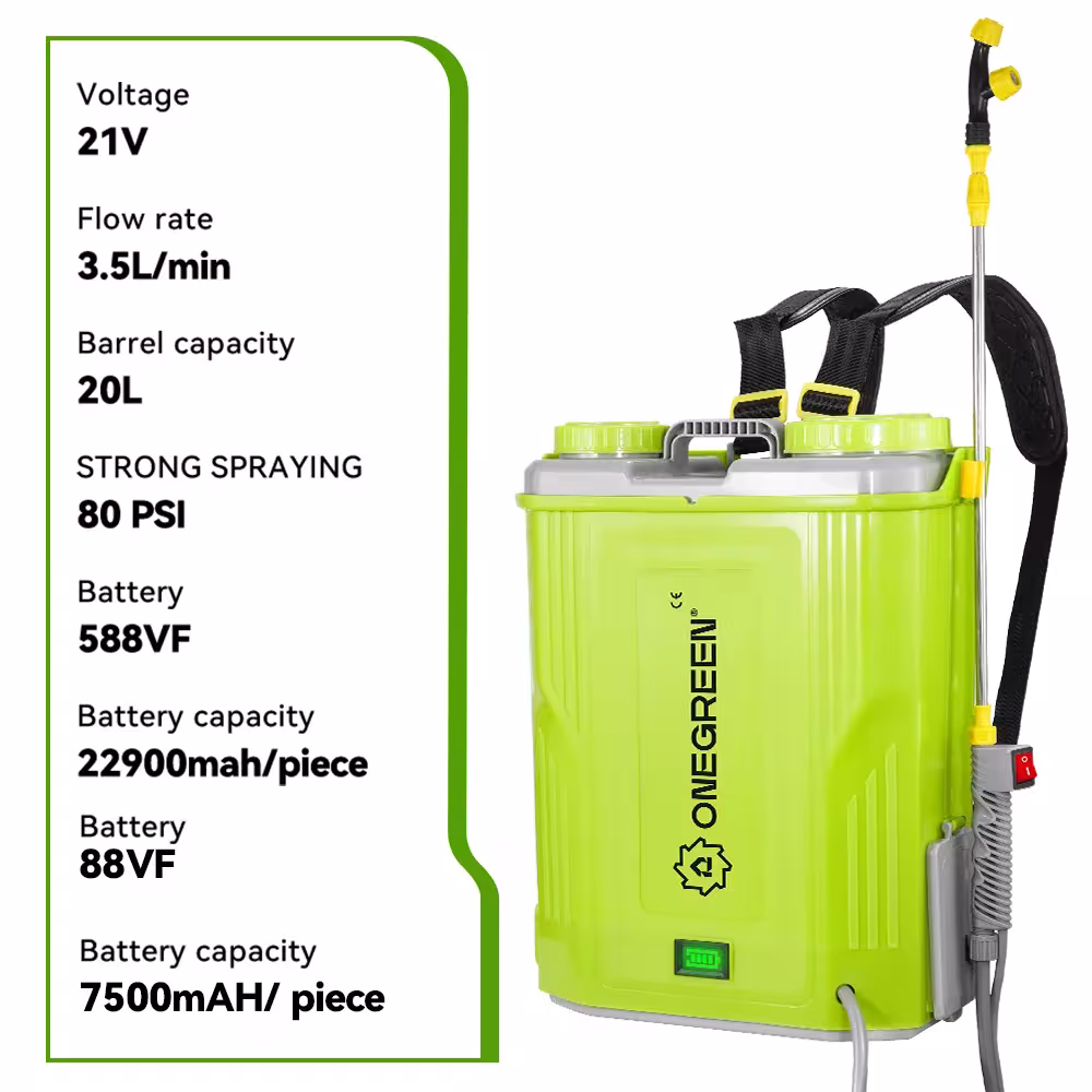 Sistema de pulverizador eléctrico ONEGREEN de 20L para batería Makita 18V