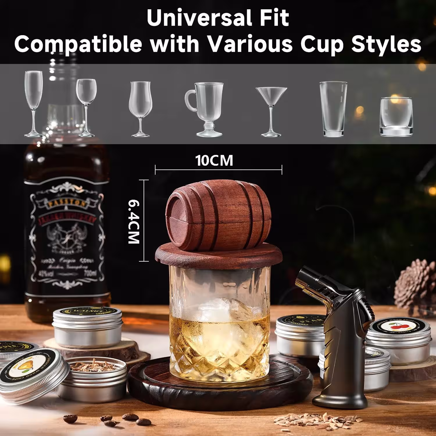 whiskey fumador kit cócteles
