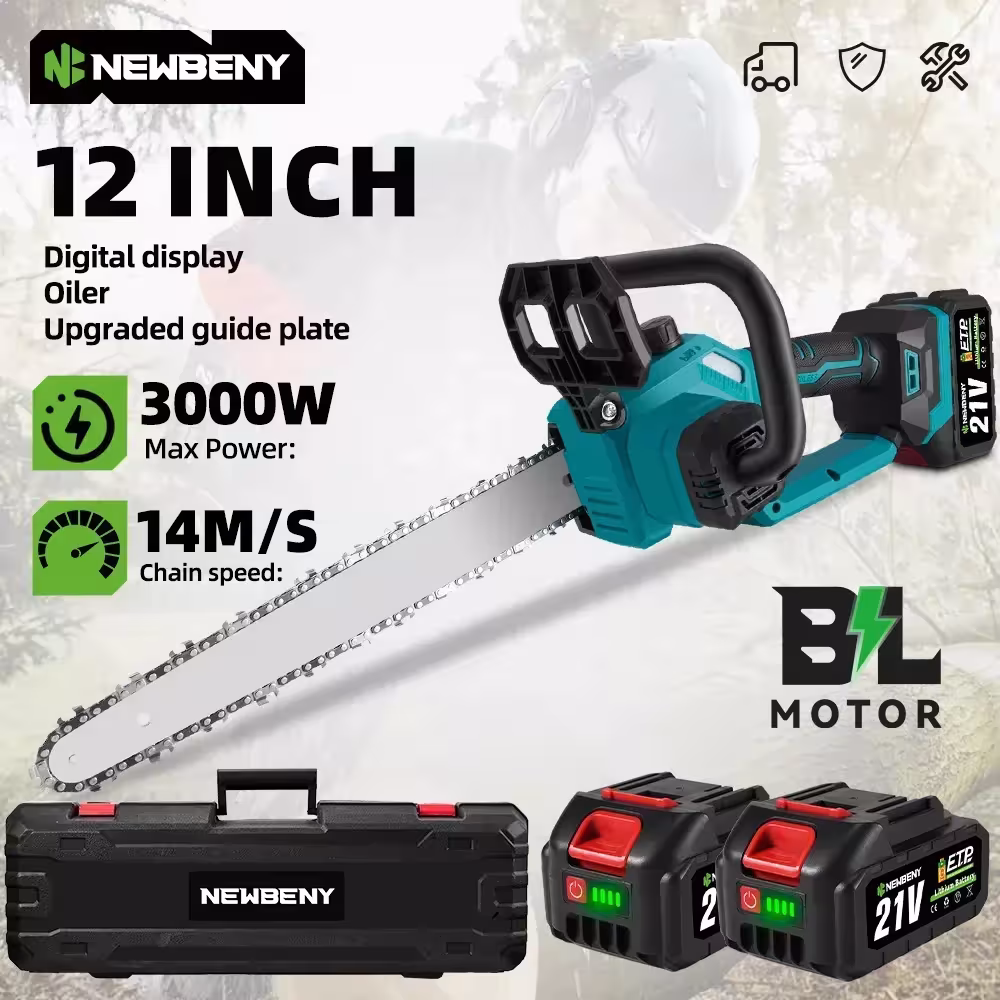 NEWBENY 12 colių bevielė elektrinė grandinė pjūklas su LED ekranu 3000W