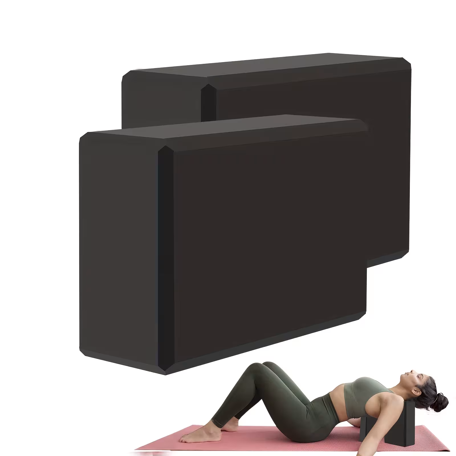 2 units Yoga blocks made of high density foam giving an easy support
