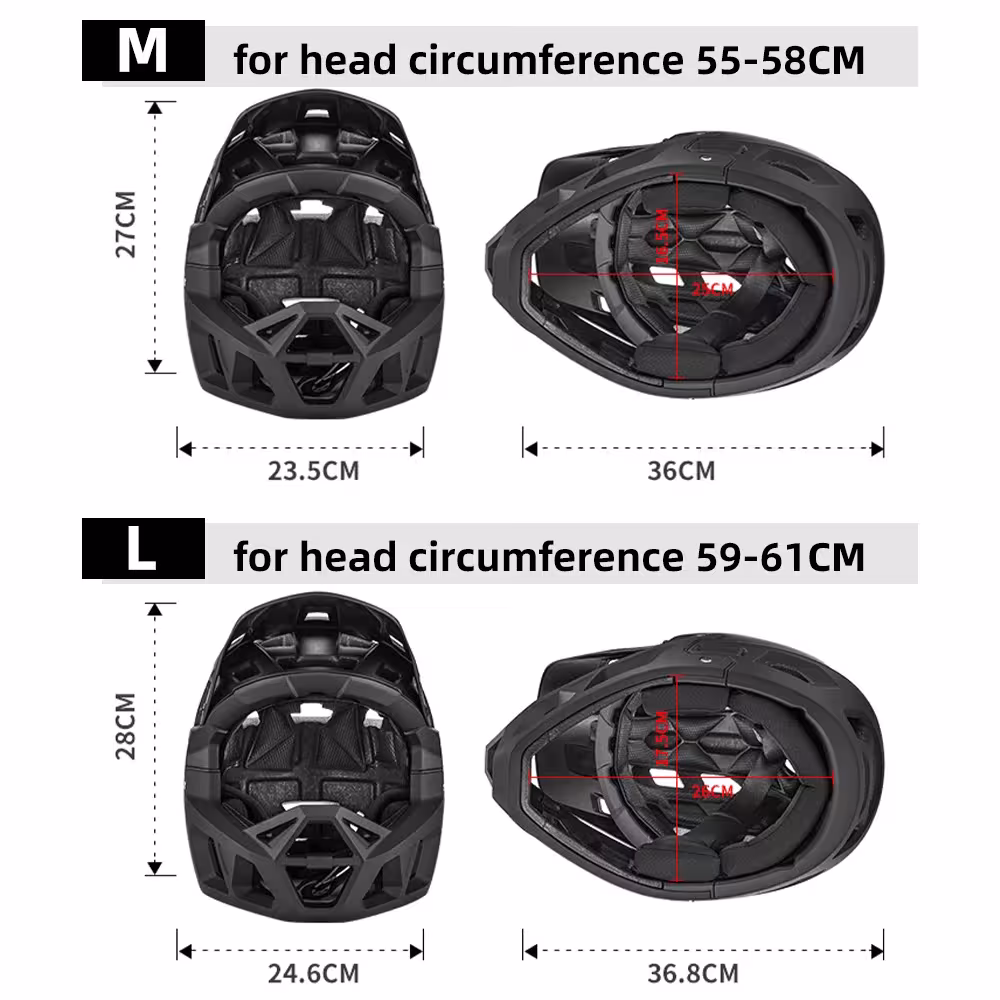 kask rowerowy z pełną twarzą