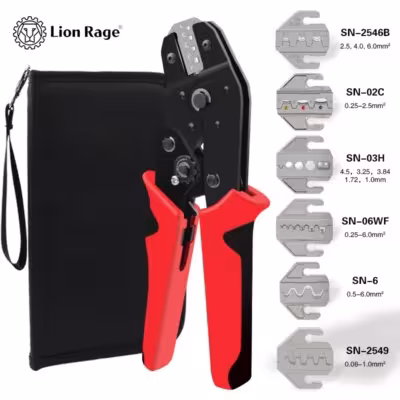 Juego de conectores de presión para electricistas con 6 puntas intercambiables y mango ergonómico
