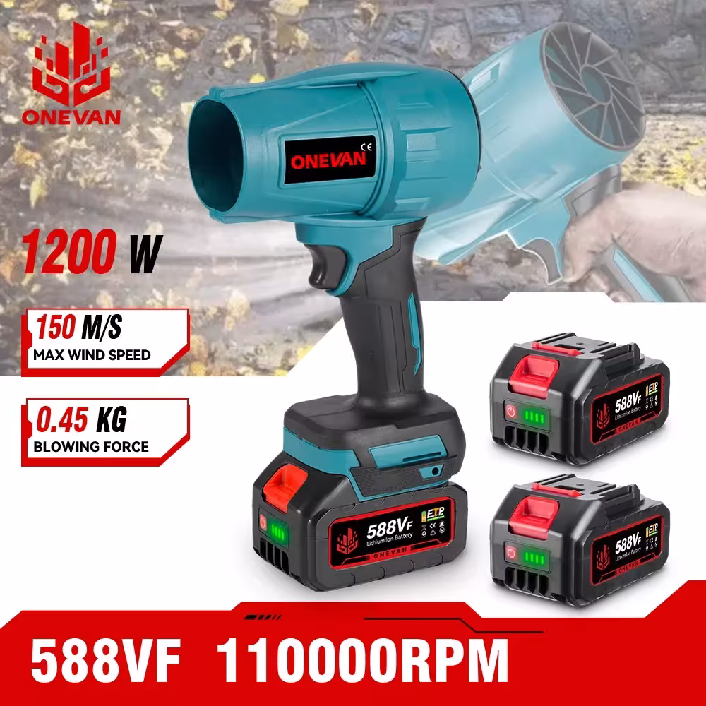 1200W Turbo Ventilatore Elettrico Jet Fan 150M/S Soffiatore d'Aria per Asciugatura Auto Makita 18V