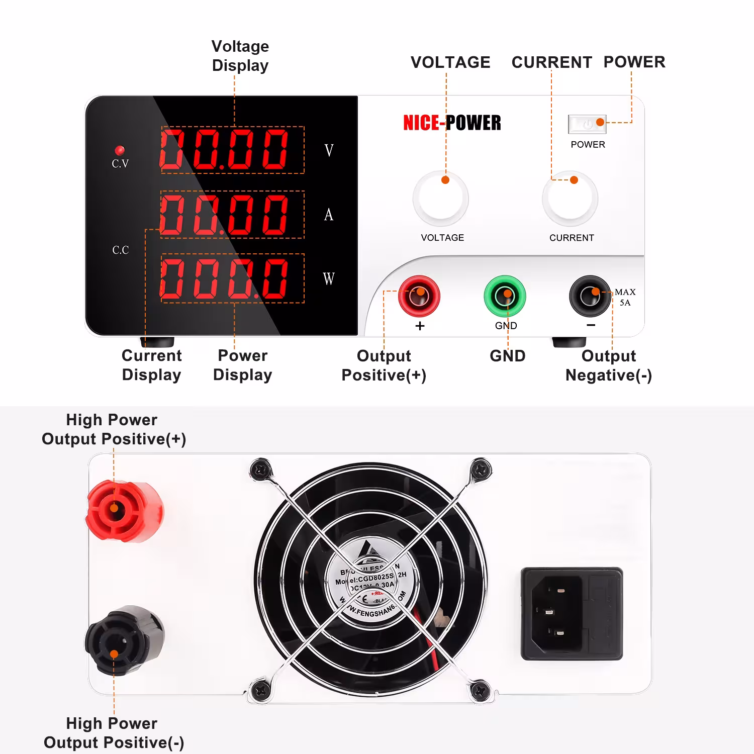NICE-POWER 30V 30A Laboratorinė maitinimo šaltinis 600-900W baterijos krovimui