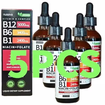 Gocce di Vitamina B12 per ossa forti e salute, 5 confezioni da 60ml