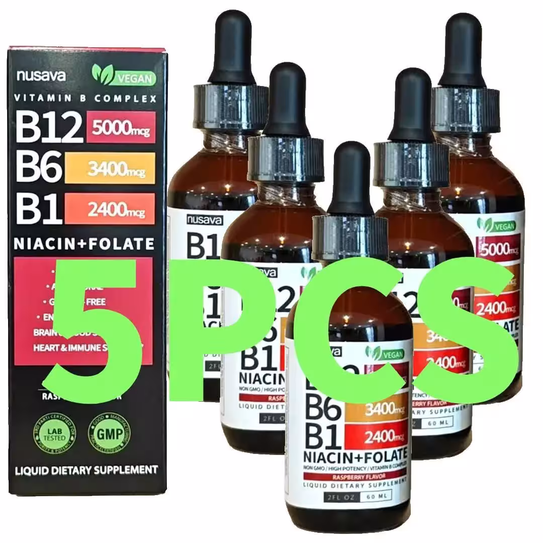 Gocce di Vitamina B12 per ossa forti e salute, 5 confezioni da 60ml
