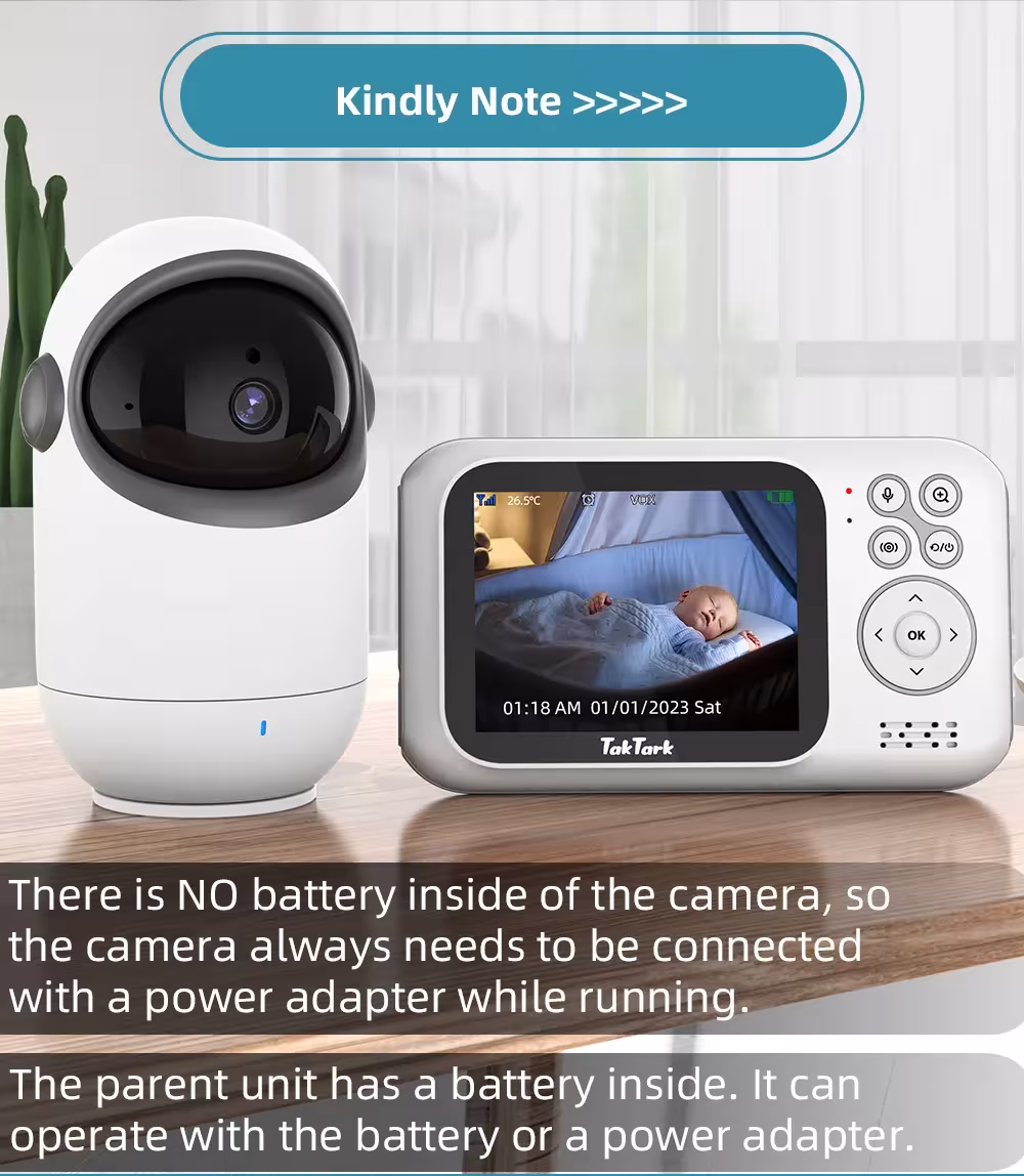 moniteur vidéo pour bébé avec télécommande