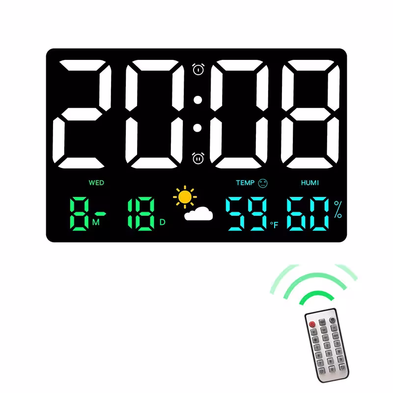 Smarte LED Wanduhr mit Temperaturanzeige