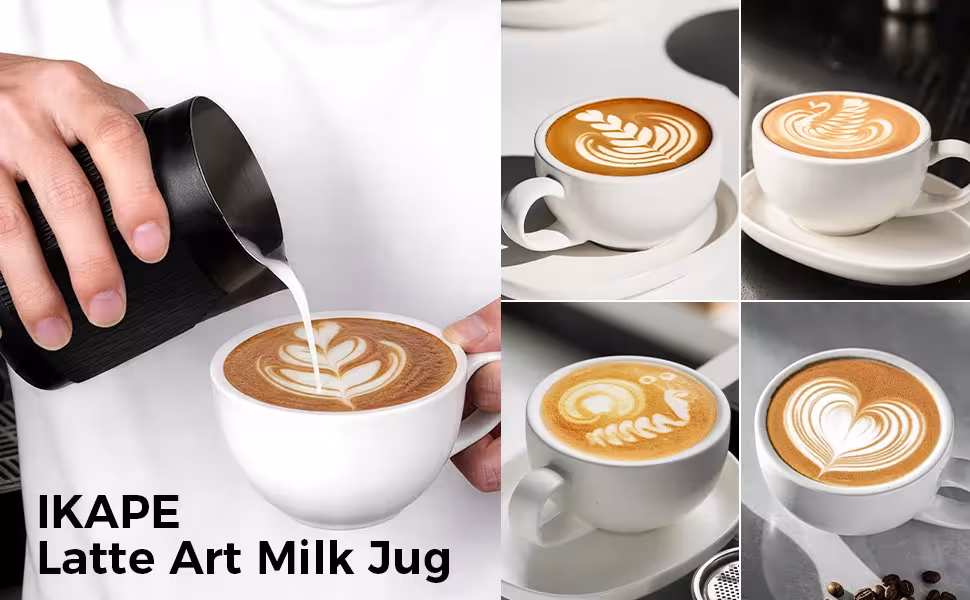IKAPE Espresso milk pitcher V3 500ml handleless with sharp spout