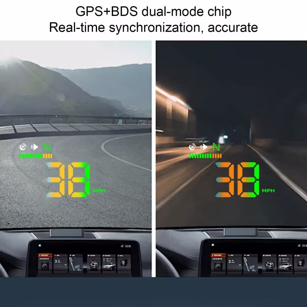 skaitmeninis greičiomatis automobiliui su HUD projekcija