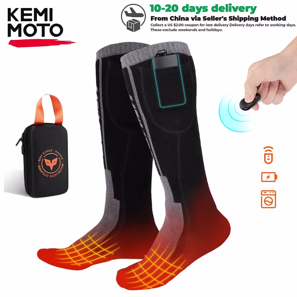Calcetines calefactables con control remoto y batería recargable para el invierno