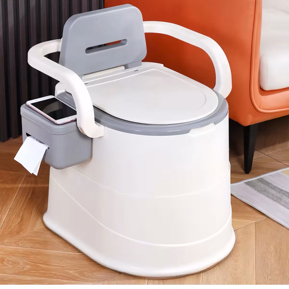 portable toilet with lid