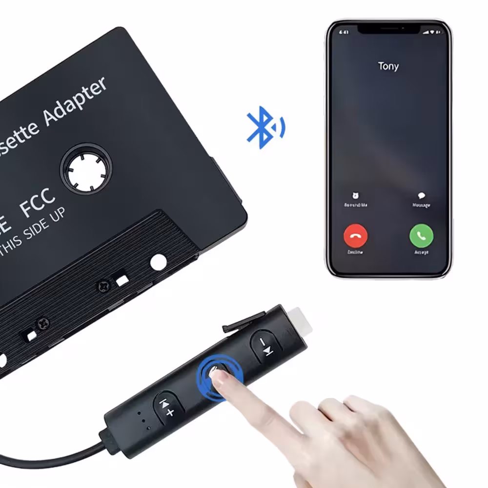 automobilio kasetės adapteris Bluetooth