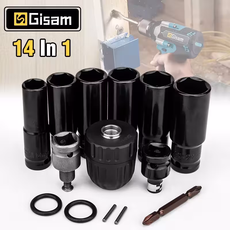 Gisam 14-part electric pneumatic shock printer set for hexagon socket adaptor