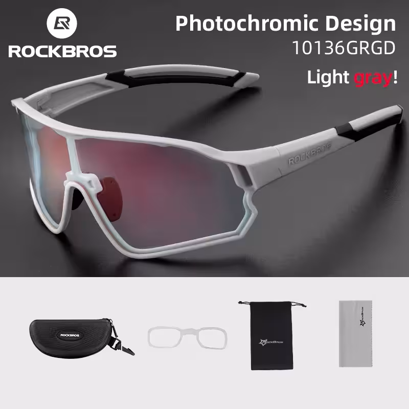 ROCKBROS lunettes de soleil photochromiques UV400 pour course sport MTB