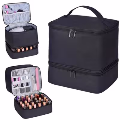 Nail Polish Storage Bag with 30 Compartments Cosmetic Care Kit