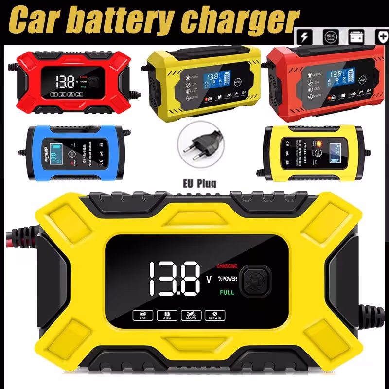 Chargeur automatique d'accumulateur de voiture 12V 6A avec écran LCD et réparation Impulsine
