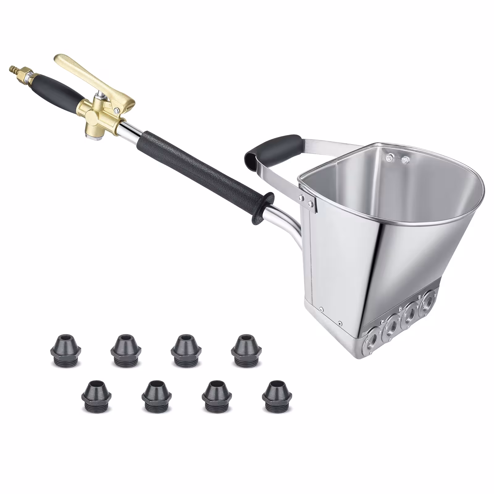 Cement hose sprayer with 8 nozzles for metal walls and ceilings