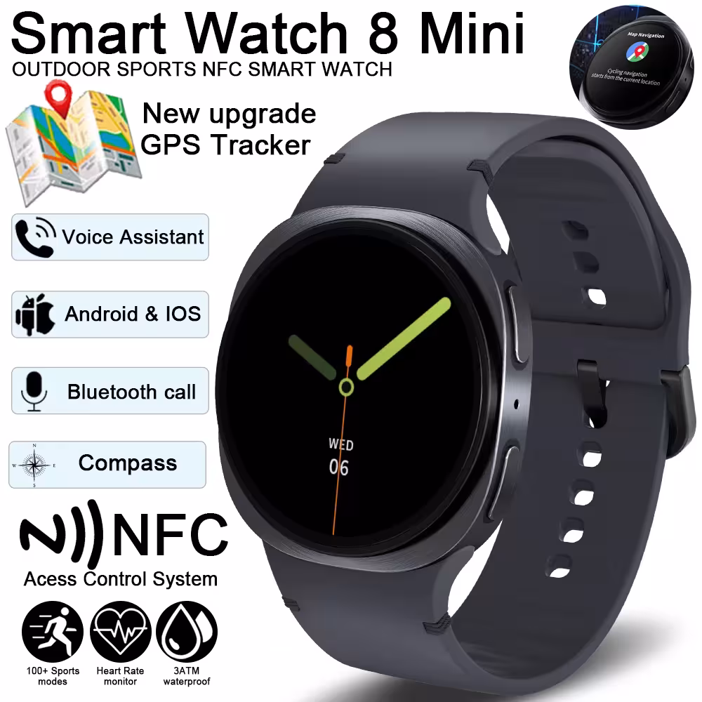2025 reloj deportivo inteligente para hombres mujeres frecuencia cardíaca Bluetooth NFC IP68