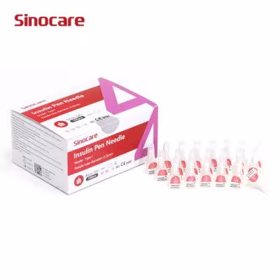Aiguilles pour seringue à insuline Sinocare 32G 4MM 100 pièces par boîte sans douleur