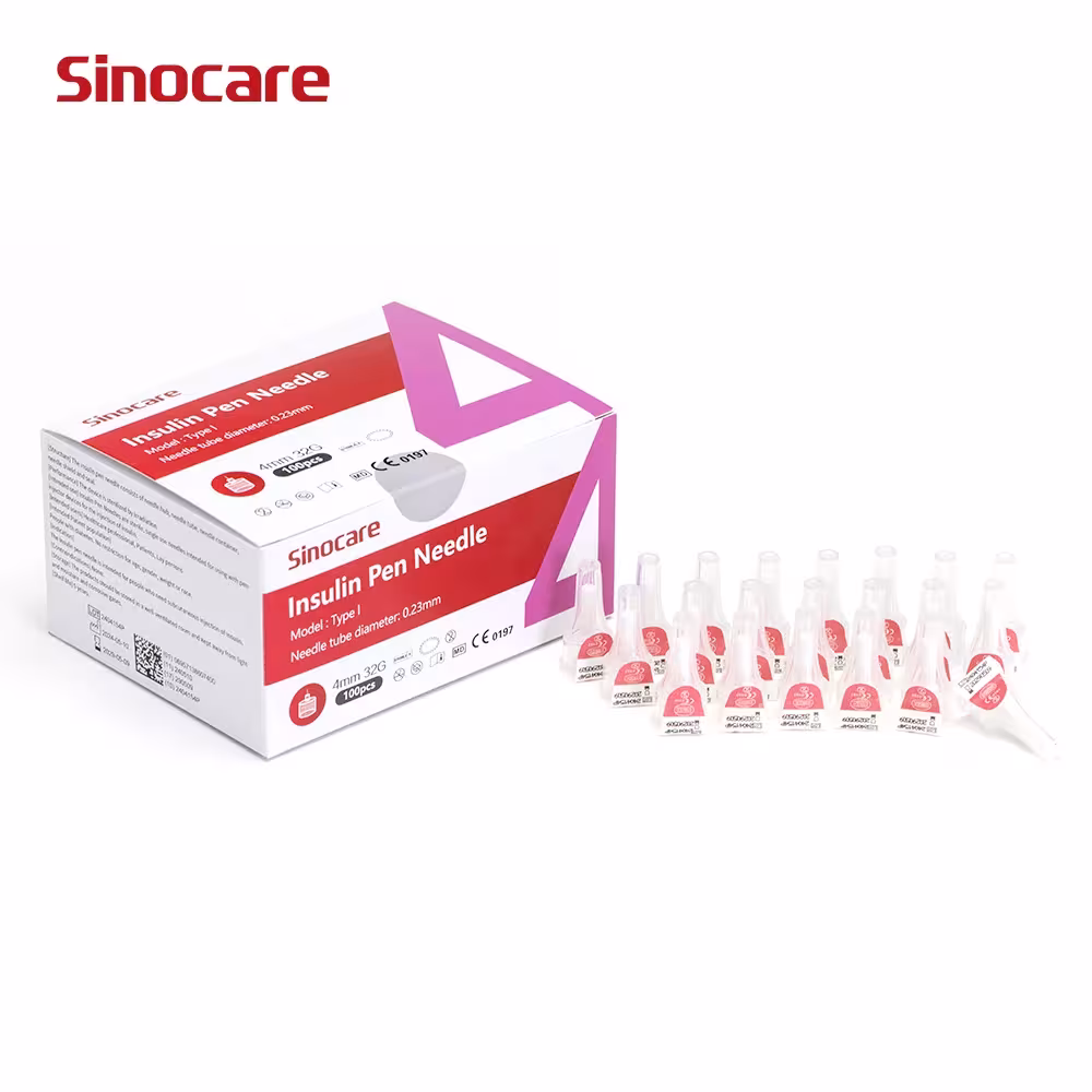 Aiguilles pour seringue à insuline Sinocare 32G 4MM 100 pièces par boîte sans douleur