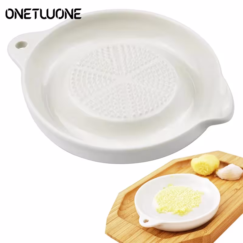 Ceramic ginger grater with portable porcelain spoon grinding function