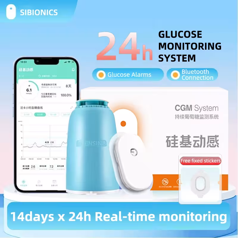Sistema de monitorización de glucosa 24h Sibionics CGM Sensor de 14 días con Bluetooth