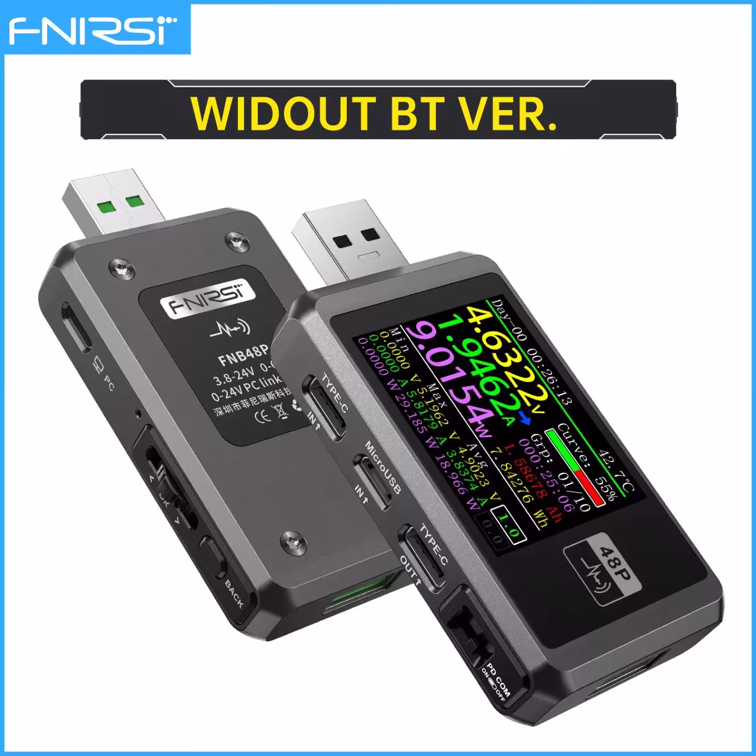 FNIRSI-FNB48P USB battery tester voltmeter ammeter TYPE-C