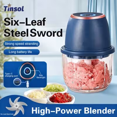 TINSOL 350ML tritacarne elettrico USB frullatore da cucina multifunzione