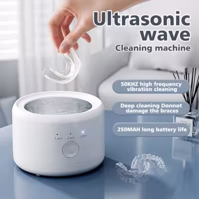 Ultragarsinis papuošalų ir dantų taisyklių valymo aparatas su USB įkrova 45000 Hz