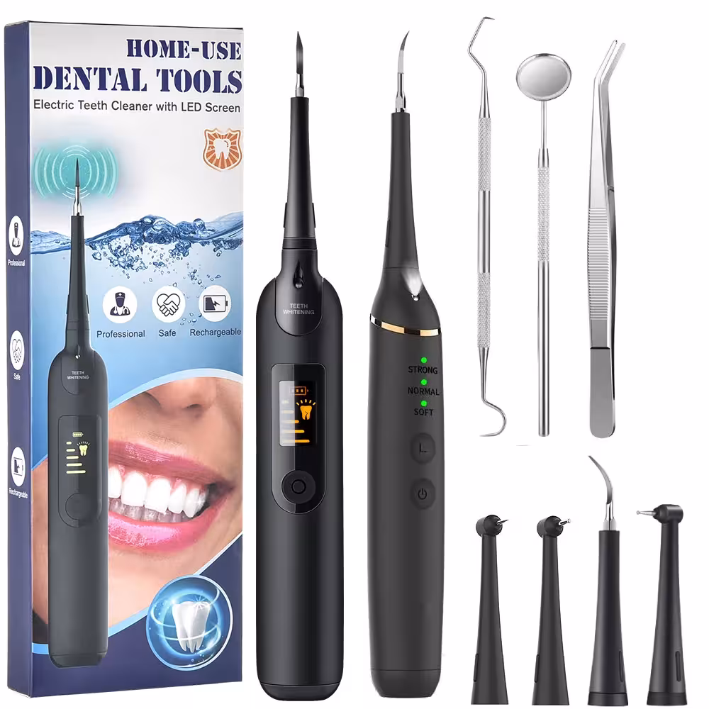 Brosse à dents à ultrasons électrique LED avec brosse pour le nettoyage des dents
