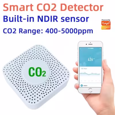Tuya Smart WiFi ZigBee CO2 detektorius oro kokybei namams ir mokykloms