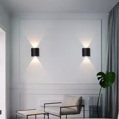 LED wall lamp - waterproof, suitable for indoor and outdoor use.