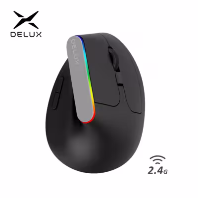 Delux M618C bevielė tiksli ergonomiška vertikali pelės su LED RGB 1600 DPI