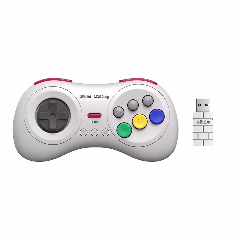 8BitDo M30 2.4G controlador de juego inalámbrico Sega Genesis Mini y Mega Drive Mini