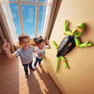 Electric remote control wall crawling gecko toy vehicle LED